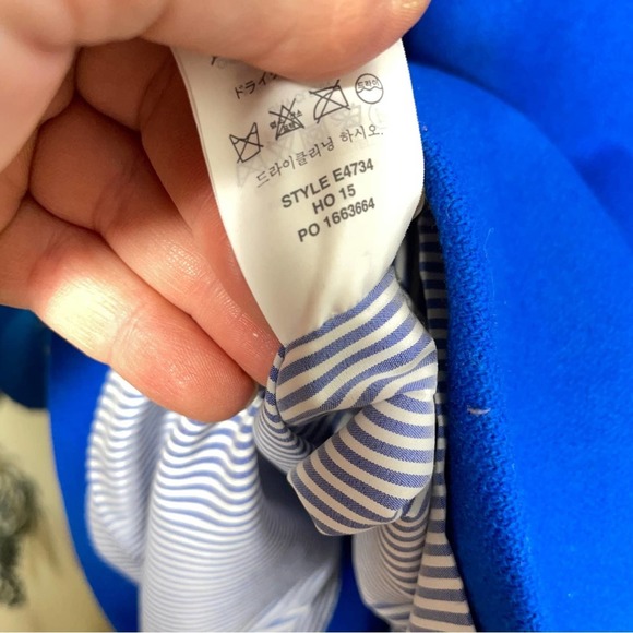 J. CREW Wool Melton Short Peacoat Coat Cobalt Royal Blue - Picture 6 of 6